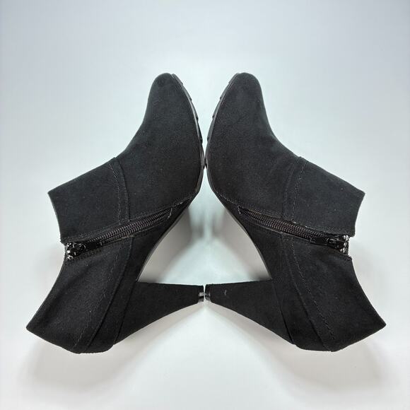 Xappeal Womens Boots Black Suede Side Zip Buckle Cone Heel Womens EU 39 US 6.5 - Picture 9 of 11